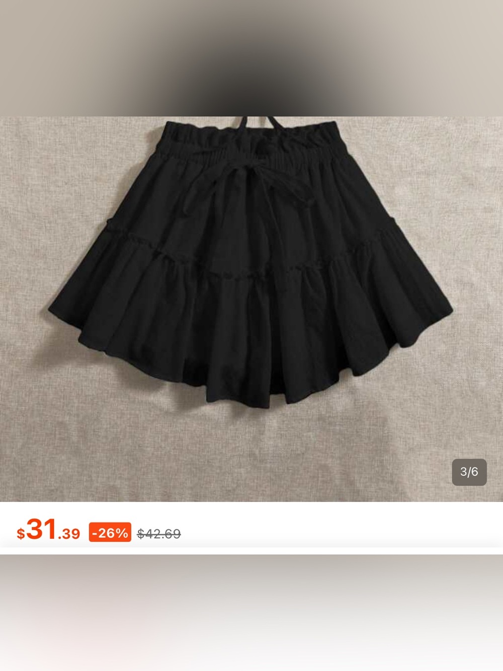 SHEIN Black Tiered Ruffle Skater Skirt